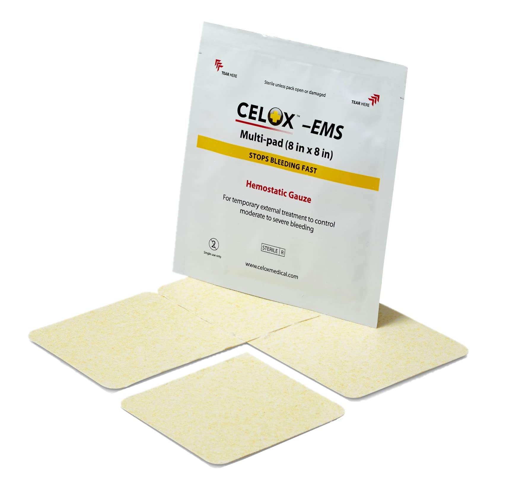 Amazon | セロックス EMS 止血ガーゼ 10cmx10cm 4枚入り CELOX EMS 8×8